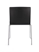 Set 4 Sedie 43,5x50x79 cm Giulia in Poliestere Cromo e Nero