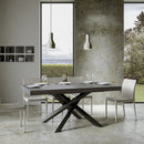 Tavolo Allungabile 200-304x90x77 cm Volantis Cemento Telaio Antracite 