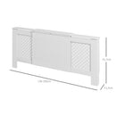Copritermosifoni a Griglia Incrociata 136-200x21,5x91,7 cm con Lunghezza Regolabile in MDF Bianco      