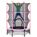 Trampolino Elastico per Bambini da 3 Anni Ø140 cm con Rete di Protezione Rosa e Nero 