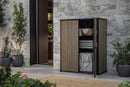 Armadio Porta Attrezzi da Esterno 140x73,6x170,4 cm Keter Signature Vertical Shed in Resina Effetto Legno Noce      