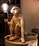 Lampada da Tavolo Monkey Seduta Oro 33x33x32 cm in Resina Oro      