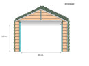 Casetta Box da Giardino in Lamiera di Acciaio 360x608x307 cm Legno