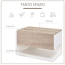 Set 2 Comodini Sospesi 46x30x30 cm in Truciolato Rovere e Bianco