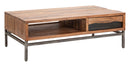 Tavolo da Caffè Yellowstone 118x70x40 cm in Legno di Acacia e Ferro Marrone e Nero