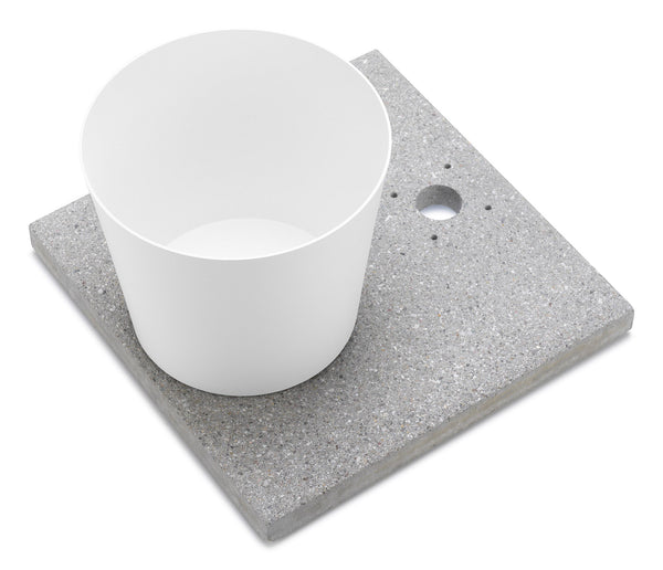 online Base con Vaschetta per Fontane con Ghiera Piccola 40x40x5 cm in Cemento Belfer 42/BSE/4 Bianco
