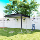 Gazebo da Giardino 300x300x273 cm per 6-9 Persone ad Altezza Regolabile in Metallo e Tessuto Oxford Nero   