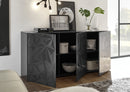 Mobile Buffet 3 Ante 180x42x84 cm in Legno TFT Praga Nero Lucido