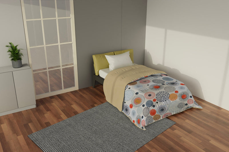 Trapunta Invernale 1 Piazza e Mezzo Stampata in Microfibra 300gr Double Face Acquerello