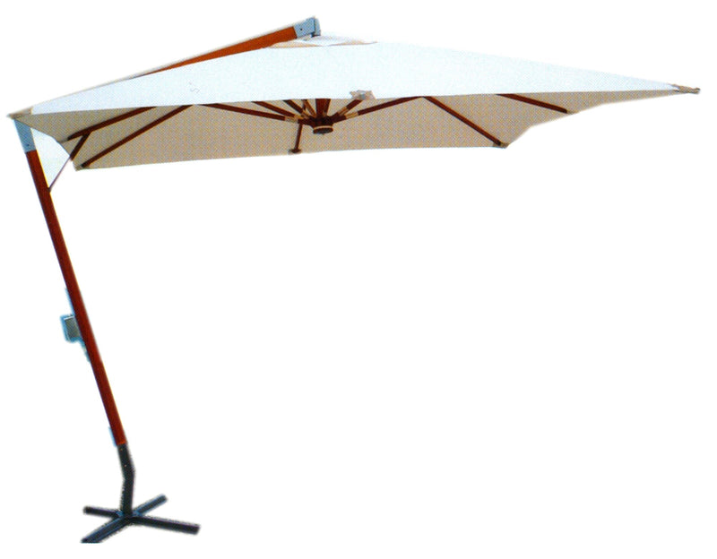 Ombrellone da Giardino Decentrato in Legno 3x3m Becker Ecrù