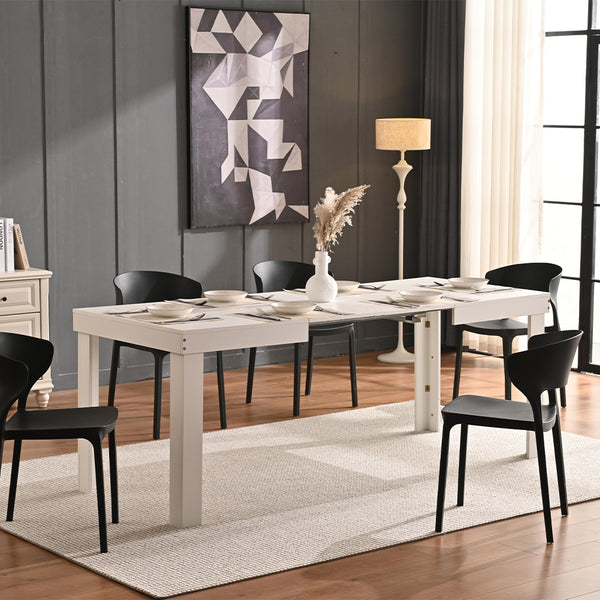 acquista Tavolo da Pranzo Allungabile 120-200x80x76 cm in Legno Bianco