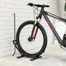 Rastrelliera per Bici Regolabile 75x41x71-81 cm con Tubo di Supporto in Acciaio e Plastica Nero 