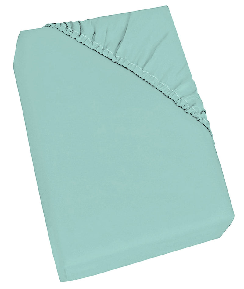 Lenzuolo Sotto con Angoli ed Elastico Tinta Unita Verde Acqua