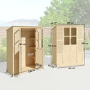 Armadio da Giardino Walk-in 147x68x198 cm con Pavimento e 4 Finestre in Legno di Abete      