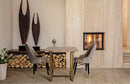 Tavolo Ankara 80x80x76 cm in MDF e Ferro Marrone e Oro      