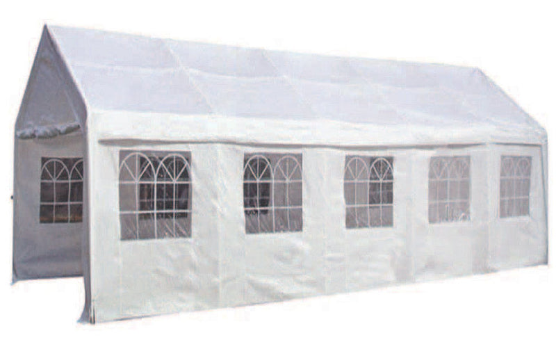 Tendostruttura da Giardino in Acciaio 6x12m Becker Carport Garage Bianco