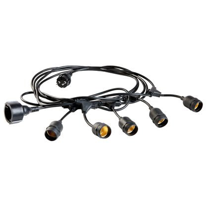 Cavo per Esterno con 5 Portalampade E27 5m in Termoplastico Sovil Nero sconto