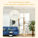 Albero Tiragraffi per Gatti a Soffitto 4 Livelli 43x27x228-260cm Altezza Regolabile Marrone