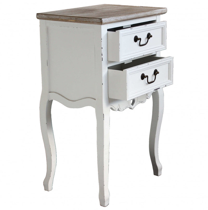 Mobiletto Cuore 2 44x32x74 h cm in Legno di paulownia Bianco