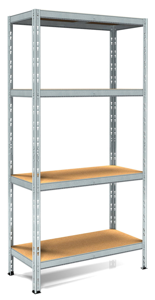 prezzo Scaffale in Metallo ad Incastro 4 Ripiani in Legno 100x40xh180 cm Pokerino Zincato