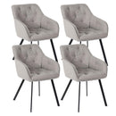 Set 4 Sedie 60x55xH79 cm in Tessuto Elsa Grigio Chiaro