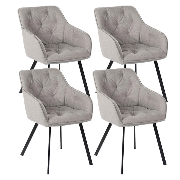 Set 4 Sedie 60x55xH79 cm in Tessuto Elsa Grigio Chiaro sconto
