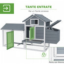Pollaio Casetta per Galline Ovaiole 151,5x54x87cm in Legno Grigio Scuro      