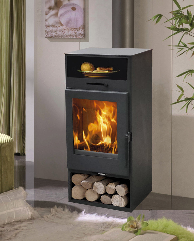 Stufa a Legna 6,3 kW 87,9x36x42 cm Nijar Nera