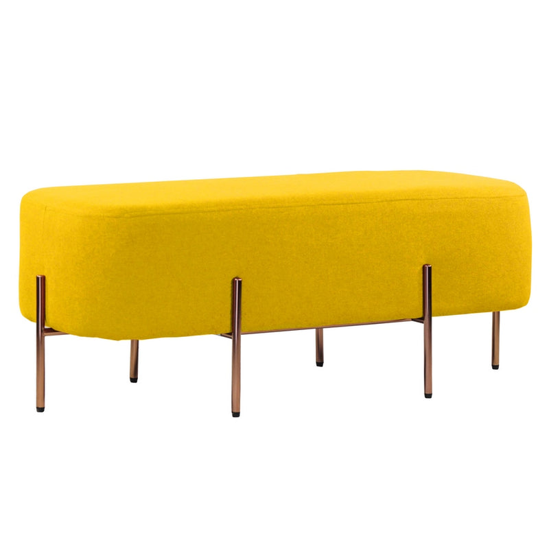 Pouf Poggiapiedi 97x39x40 cm in Tessuto Kate Giallo
