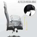 Sedia Direzionale da Ufficio 66x50x112/123 cm Ergonomica in Rete Mesh Nera