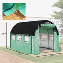 Serra a Tunnel 3x2 m con Rete Ombreggiante Extra Finestre e Ingresso a Zip in PE e Acciaio Verde      