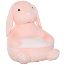 Poltroncina per Bambini 60x50x59 cm in Peluche Coniglio Rosa