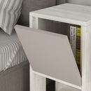 Comodino 1 Anta 30x30x55 cm in MDF Ema Bianco Tortora