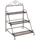 Portapiante 3 Ripiani 60,5x59,5x95,5 cm in Metallo Marrone