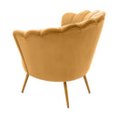 Poltrona da Salotto in Velluto Ventaglio Ocra