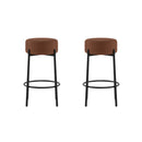 Set 2 Sgabelli Syd 41x41x67 cm in Tessuto Ruggine       