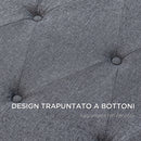 Testiera Letto Matrimoniale Imbottita Design a Bottoni 160x7x120 cm Tessuto Effetto Lino Grigio