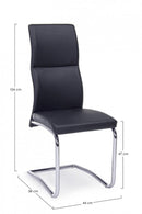 Set 4 Sedie 44x58x104h cm Thelma Nero 