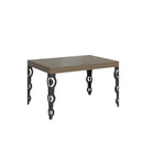 Tavolo Allungabile 120-224x90x77 cm Karamay Tortora Telaio Antracite 