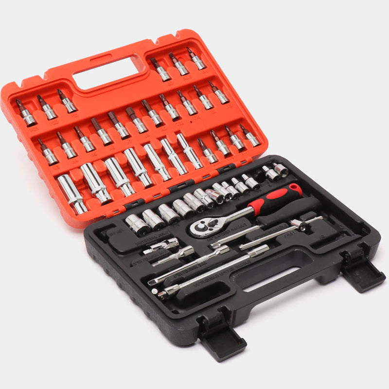 Valigetta con Attrezzi da Officina 53 Pezzi Chiavi a Cricchetto per Bricolage