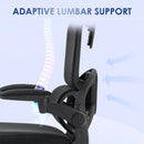 Sedia Direzionale da Ufficio 62x58x120-133 cm con Inclinazione e Supporto Lombare Nera