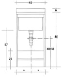 Mobile Lavatoio 45x50x85cm Anta Asse in Legno Montegrappa Marella Bianco Sinistra con Cesto