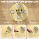 Tavolo da Pranzo Pieghevole per 2-4 Persone 100x100x75 cm con Ruote e Ripiano Aperto in Pannelli Truciolari e Acciaio Rovere      