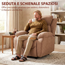 Poltrona Reclinabile Manuale 85x93x105 cm con Poggiapiedi e Braccioli Imbottiti in Tessuto Marrone Scuro      