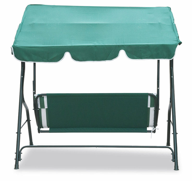 Dondolo da Giardino in Ferro 3 Posti Soriani Verde Scuro/Bianco