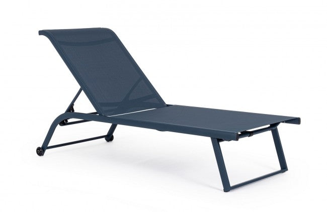 Set 2 Lettini Prendisole da Giardino 70x182x91,5h cm con Ruote Taylor Navy 
