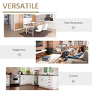Mobile Credenza Alta da Cucina 106x48x180 cm in Legno Rovere