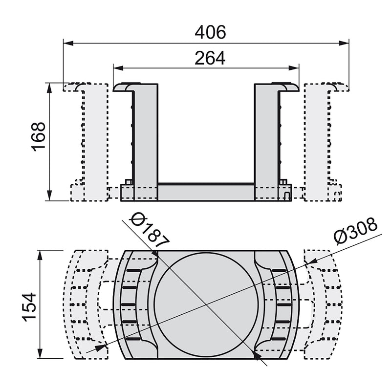 Portapiatti Estensibile con Maniglie 18,7-30,8 cm in Plastica Emuca Grigia