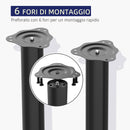 Set 4 Gambe Tavolo Ø6 x 72L cm in Acciaio Nero
