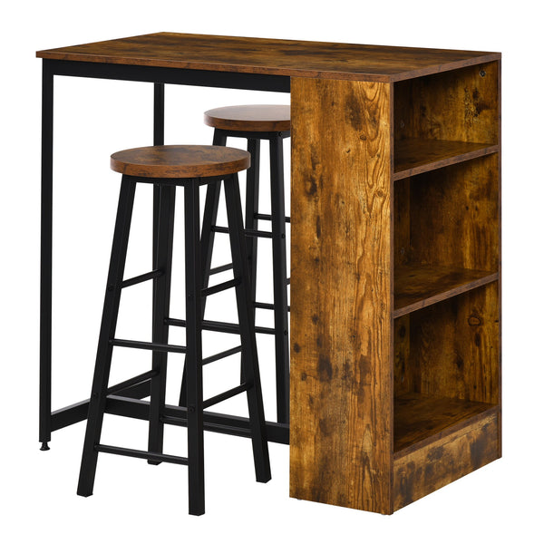 Bancone Bar con Sgabelli Alti Stile Industriale Marrone acquista
